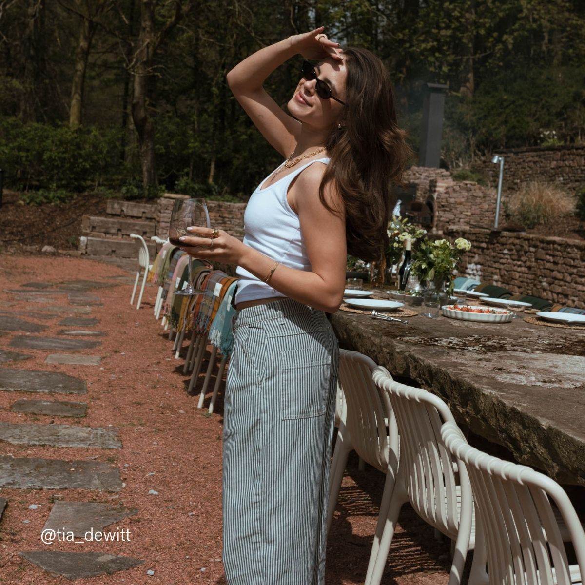 Denim Stripe Barrel Jeans