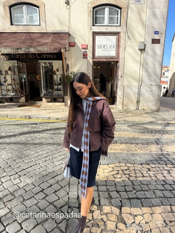 Blue Harlequin Skinny Scarf