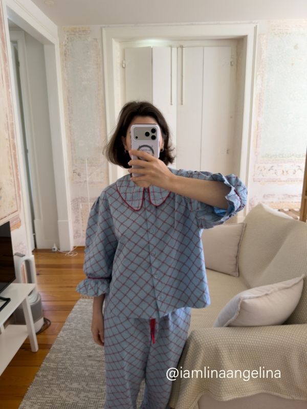 Blue Lattice Pyjamas