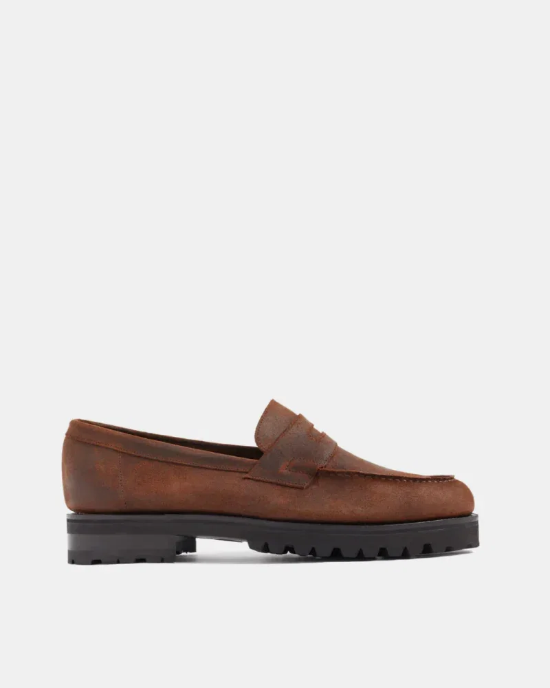 Image of Brown Waxed Suede Waterfproof Loafer