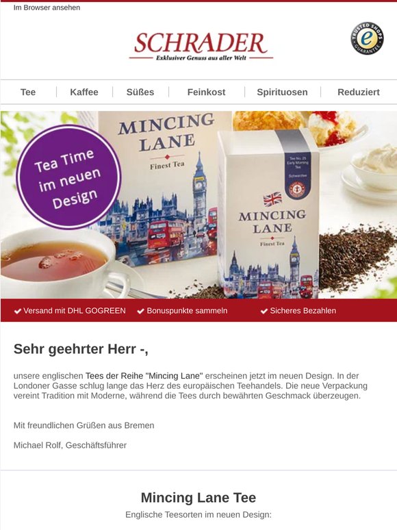 Mincing Lane Tee: Neues Design, bewährter Geschmack!