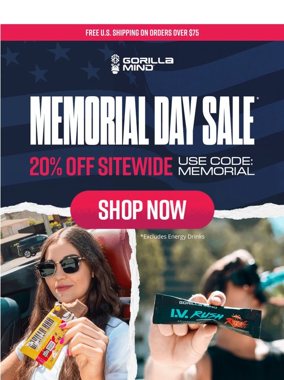 🦍20% Off Sitewide Starts Now