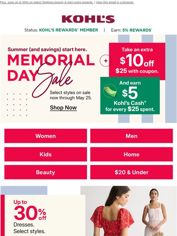 $10 off your $25 purchase + Memorial Day Sale? Yes & yes 🙌