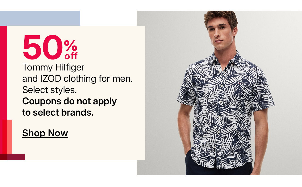 50% off tommy hilfiger and izod clothing for men