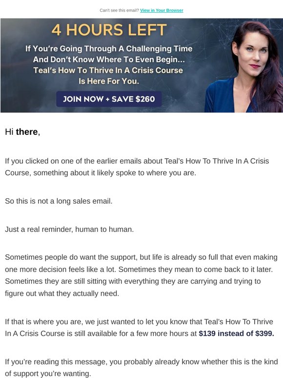 4 hours left to join How To Thrive In A Crisis