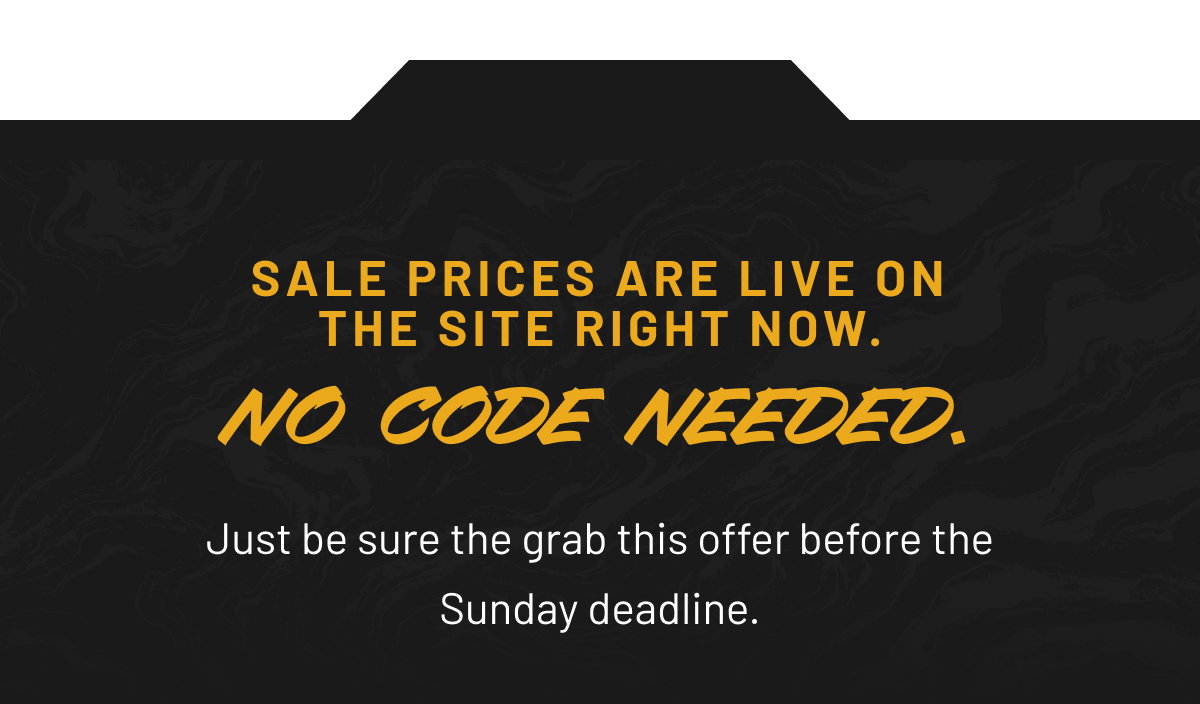 Sale prices are live on the site right now.