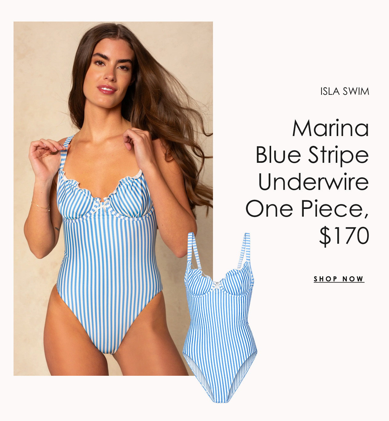 ISLA SWIM Marina Blue Stripe Underwire One Piece