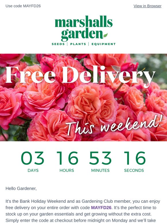 Don't Miss Out: FREE Delivery Weekend Starts Now!