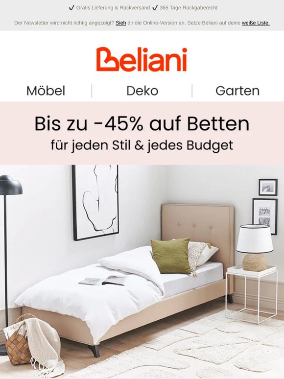 Mega Betten‑Sale: 100+ Designs jetzt bis zu 45% reduziert 🌙✨