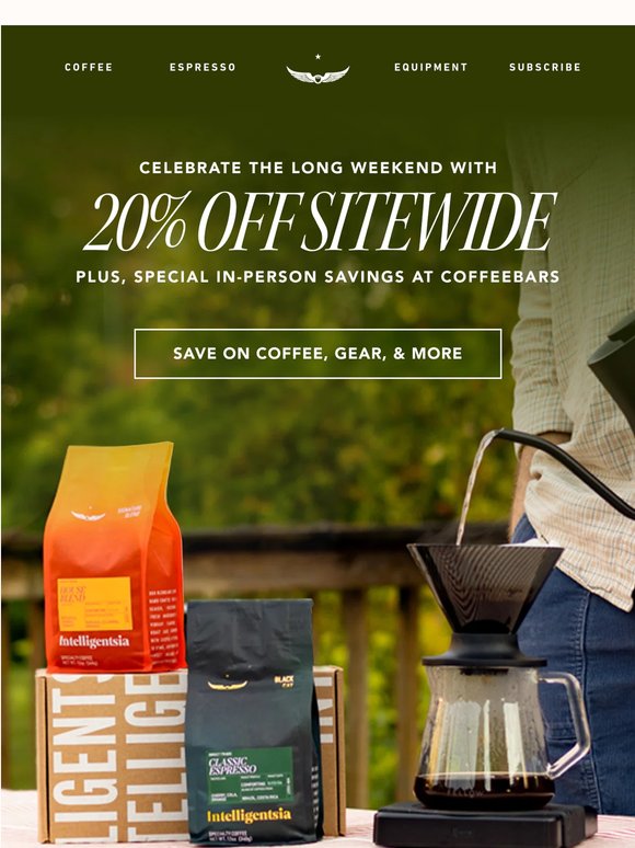 20% Off All Weekend Long