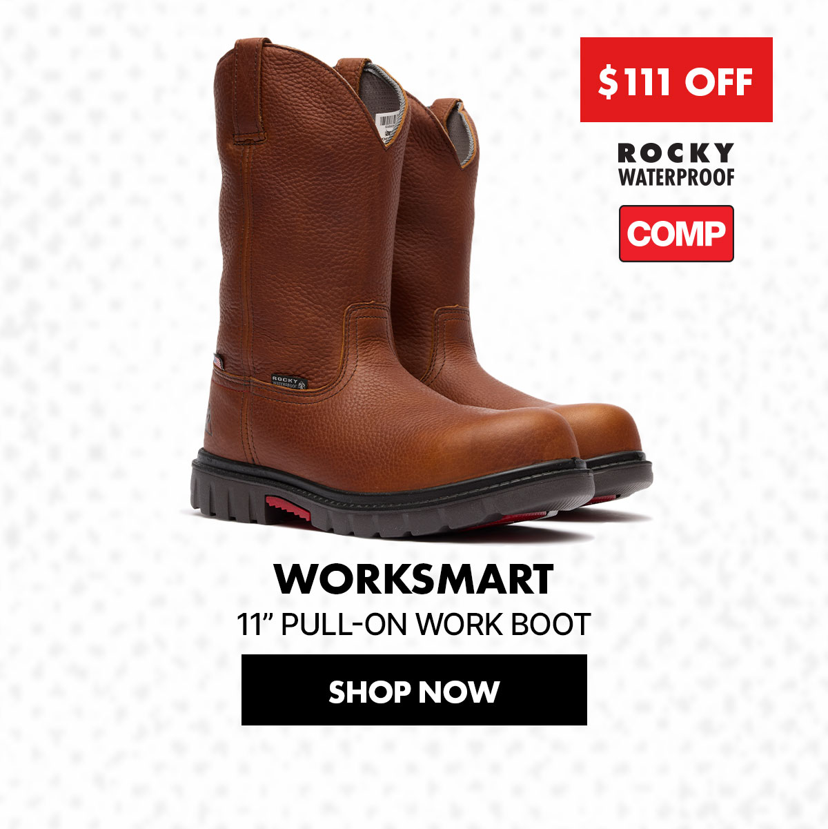 Rocky Worksmart Waterproof Composite Toe Pull-On Work Boot | only $69 | $111 off