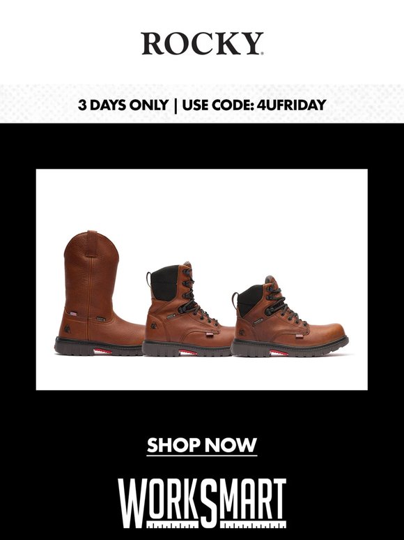 Get Your Choice of $69 Worksmart Work Boots This 4UFRIDAY