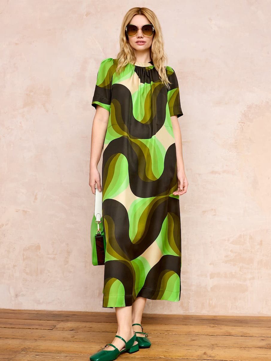 Orla Dress - Belted Rolling Waves Electra