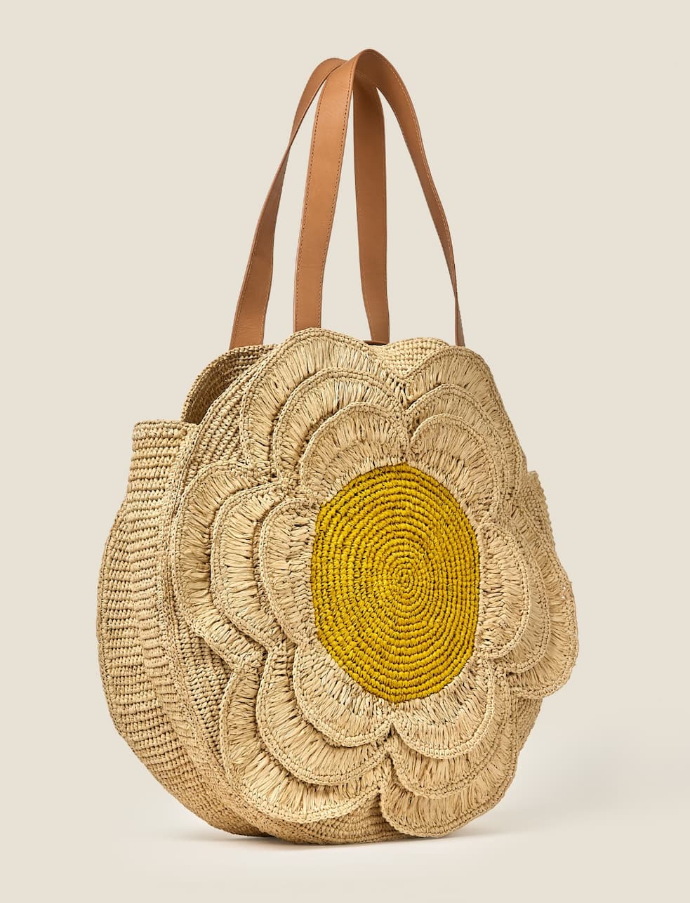Round Petel Tote - Natural