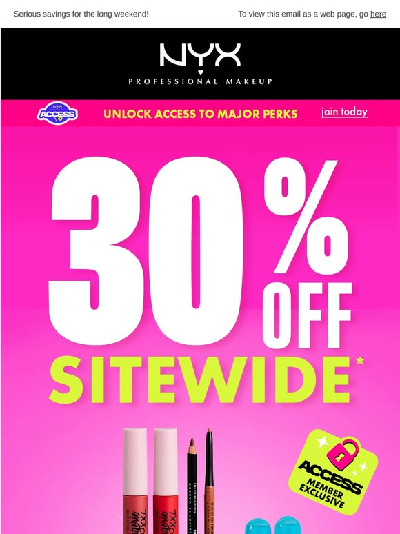 30% off sitewide ✨ Your weekend gets even better!