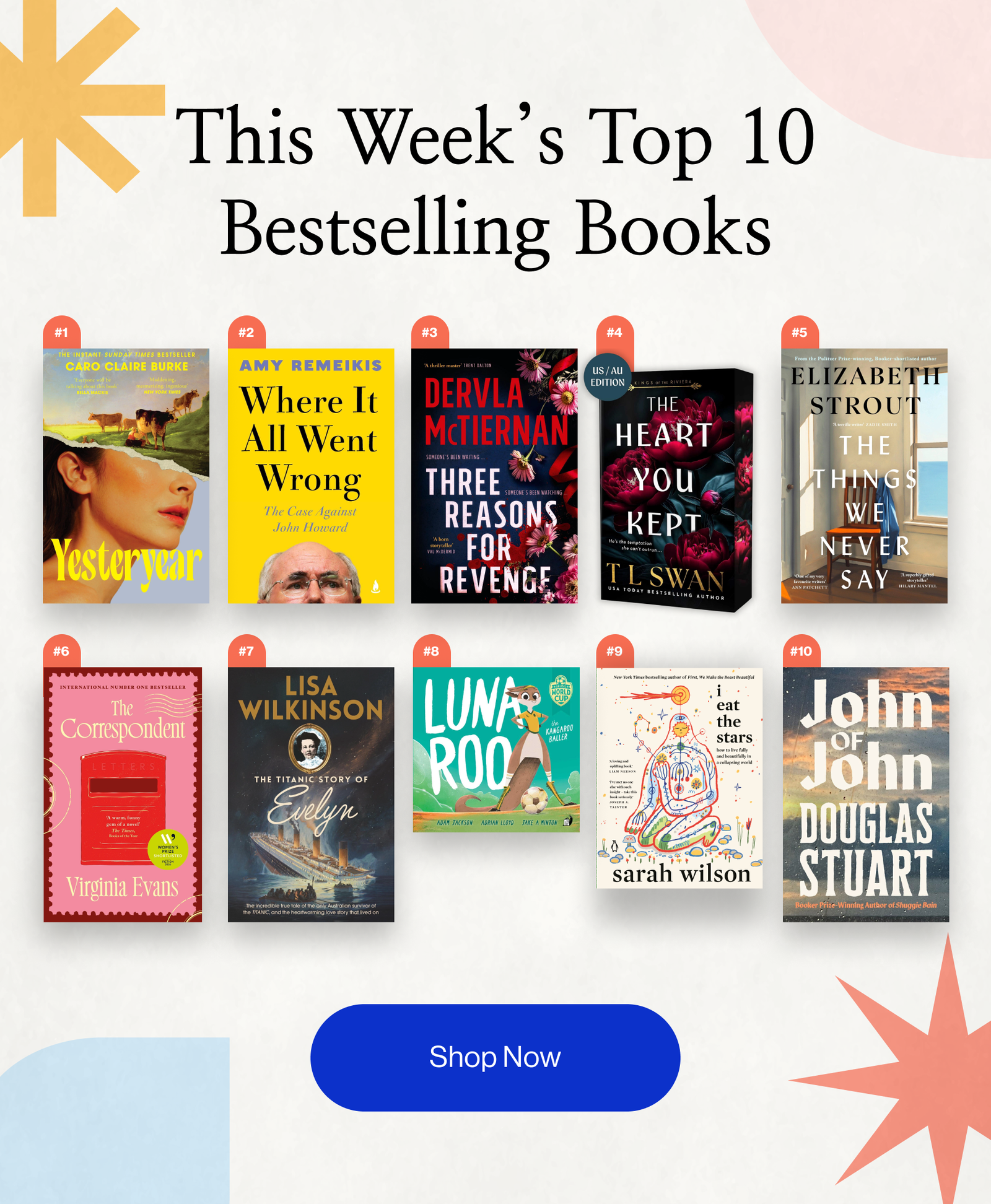 This Week's Top 10 Bestselling Books