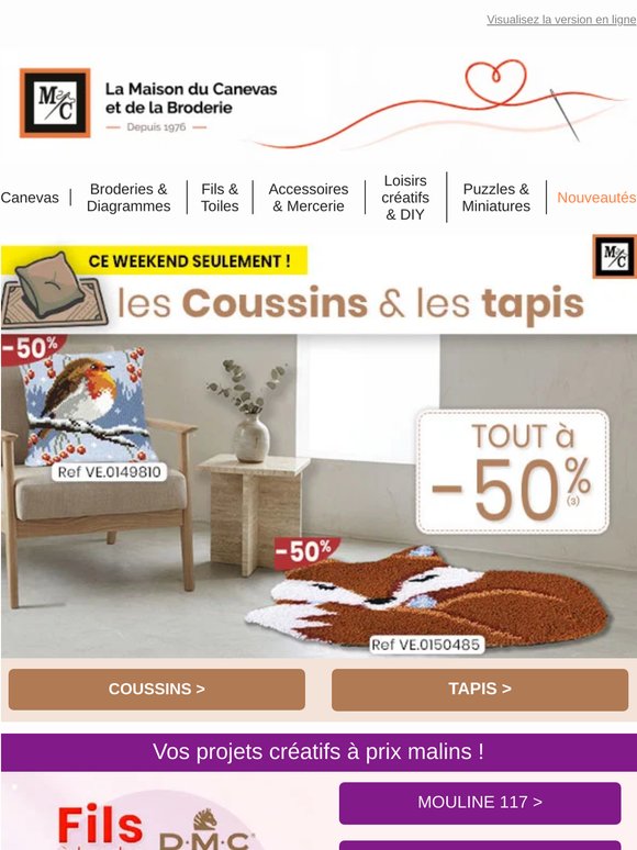 Coussins & tapis : TOUT à -50% 🤩