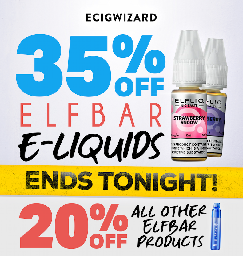 35% Off Elflbar E-Liquids, 20% Off All Other Elfbar Products