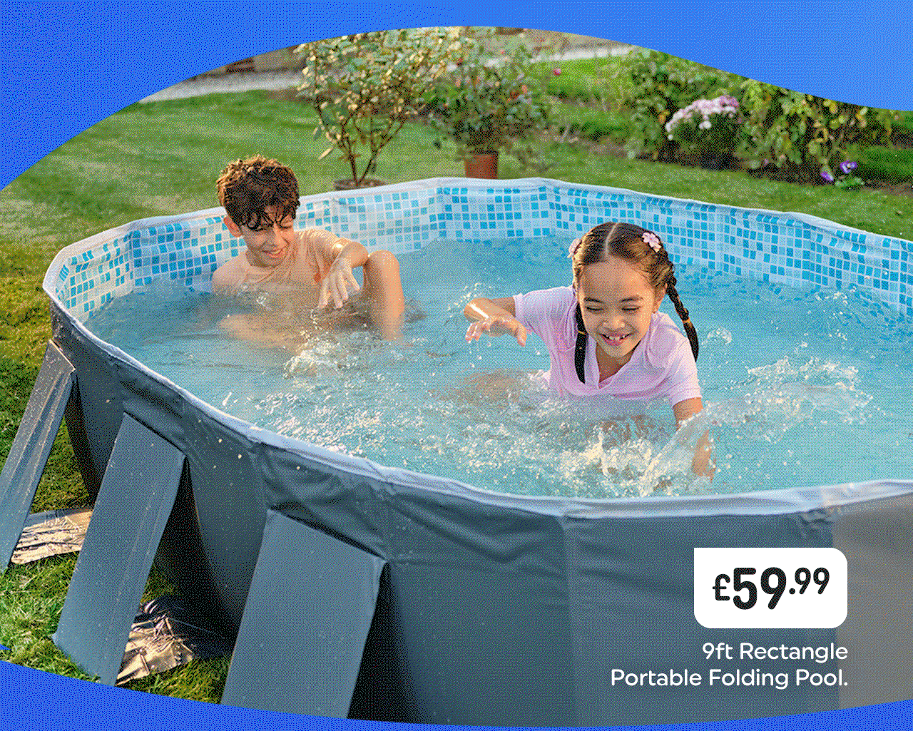 9ft Rectangle Portable Folding Pool