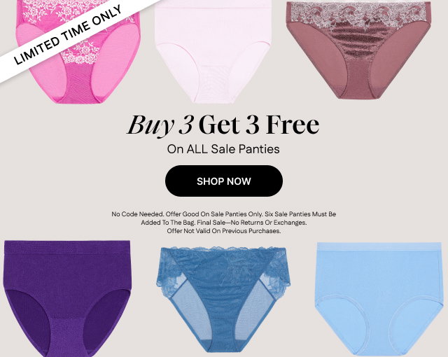 Buy 3 Get 3 Free All Sale Panties - Shop Now
