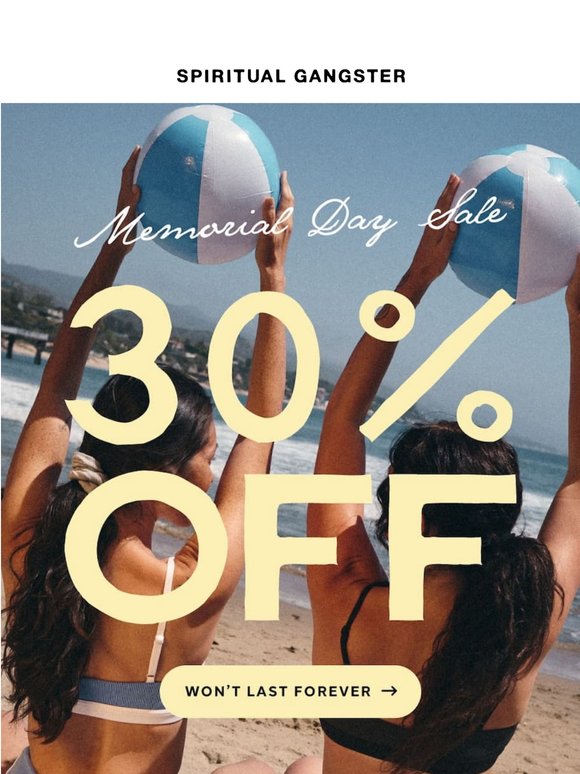 30% off all active, happening now!