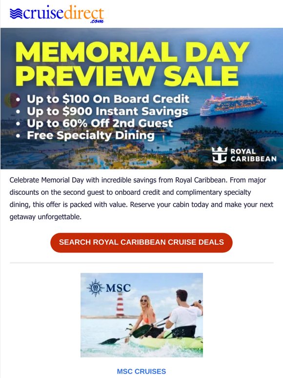 Royal Caribbean Memorial Day Deals from $53/Night