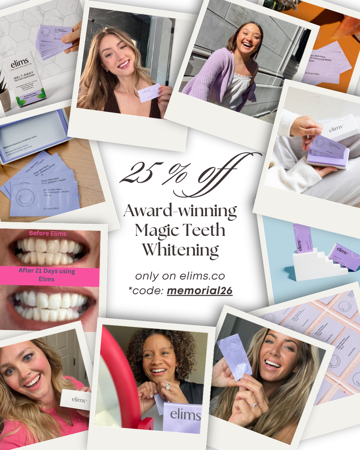 Magic Melt-Away Teeth Whitening Masks (14 days + BONUS 7 days for touch-ups)
