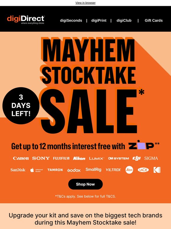 ⏰ Only 3 days left! Shop the Mayhem Stocktale SALE!