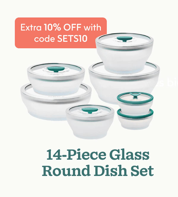 14-Piece Glass Round Dish Set