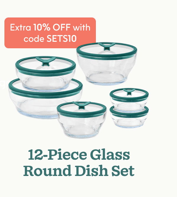 12-Piece Glass Round Dish Set