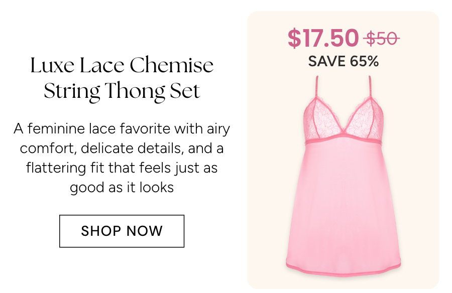 Luxe Lace Chemise String Thong Set