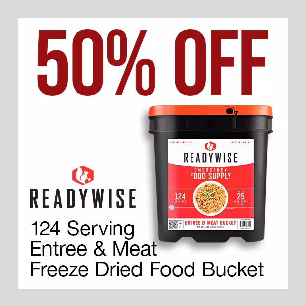 ReadyWise 124 Serving Entree & Meat Bucket Freeze Dried Food Bucket