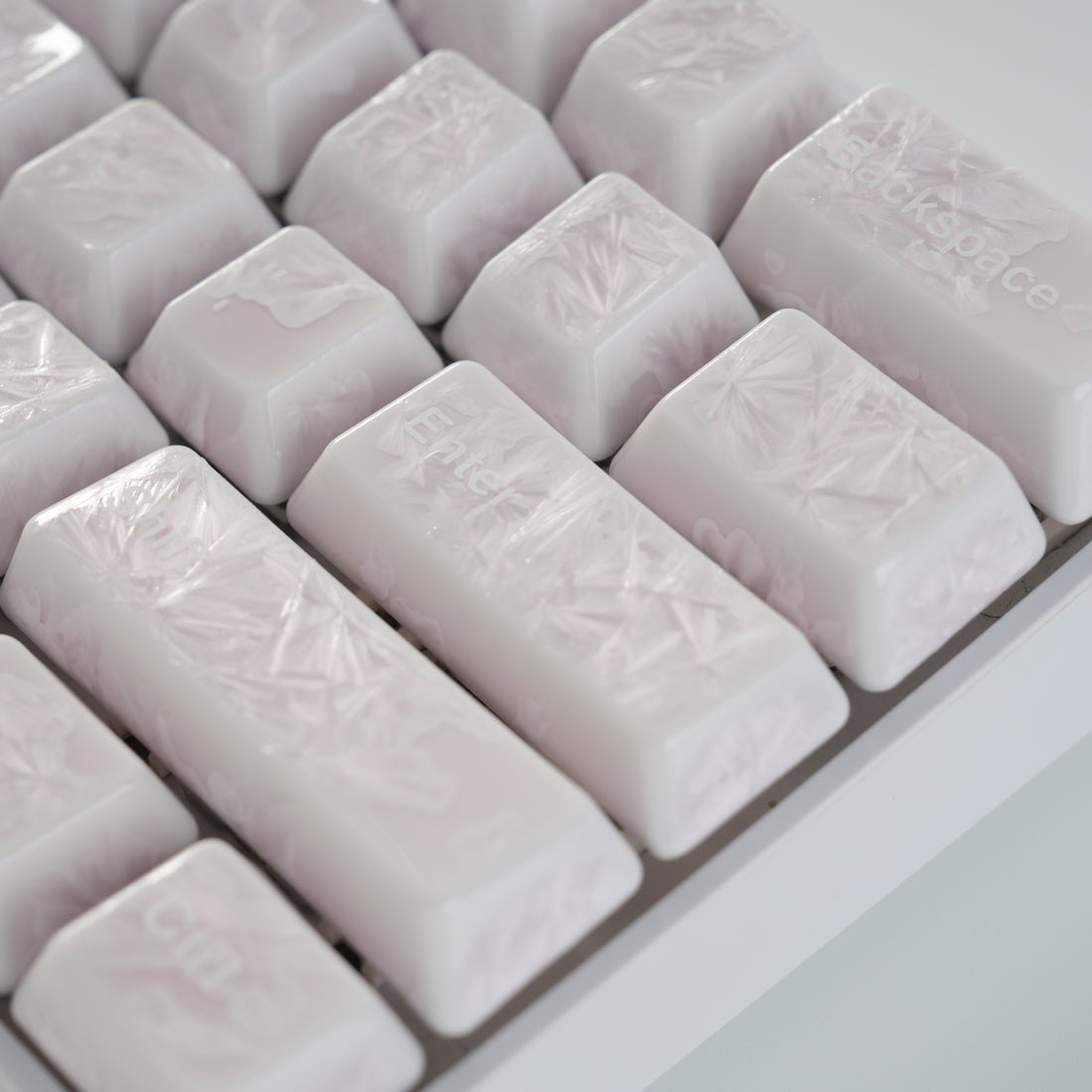 Crystal Texture Ceramic Keycaps, OEM Profile 76/114 keys for Mechanical Keyboard