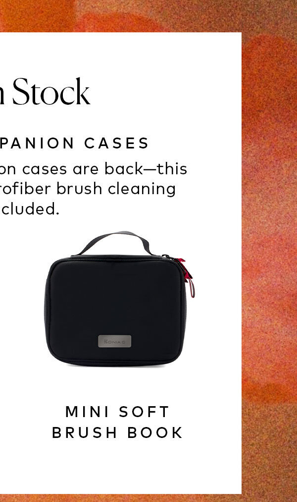 Your favorite companion cases are back—this time, with a free microfiber cleaning cloth included. Shop the Sonia G. Mini Soft Brush Book at Beautylish.com