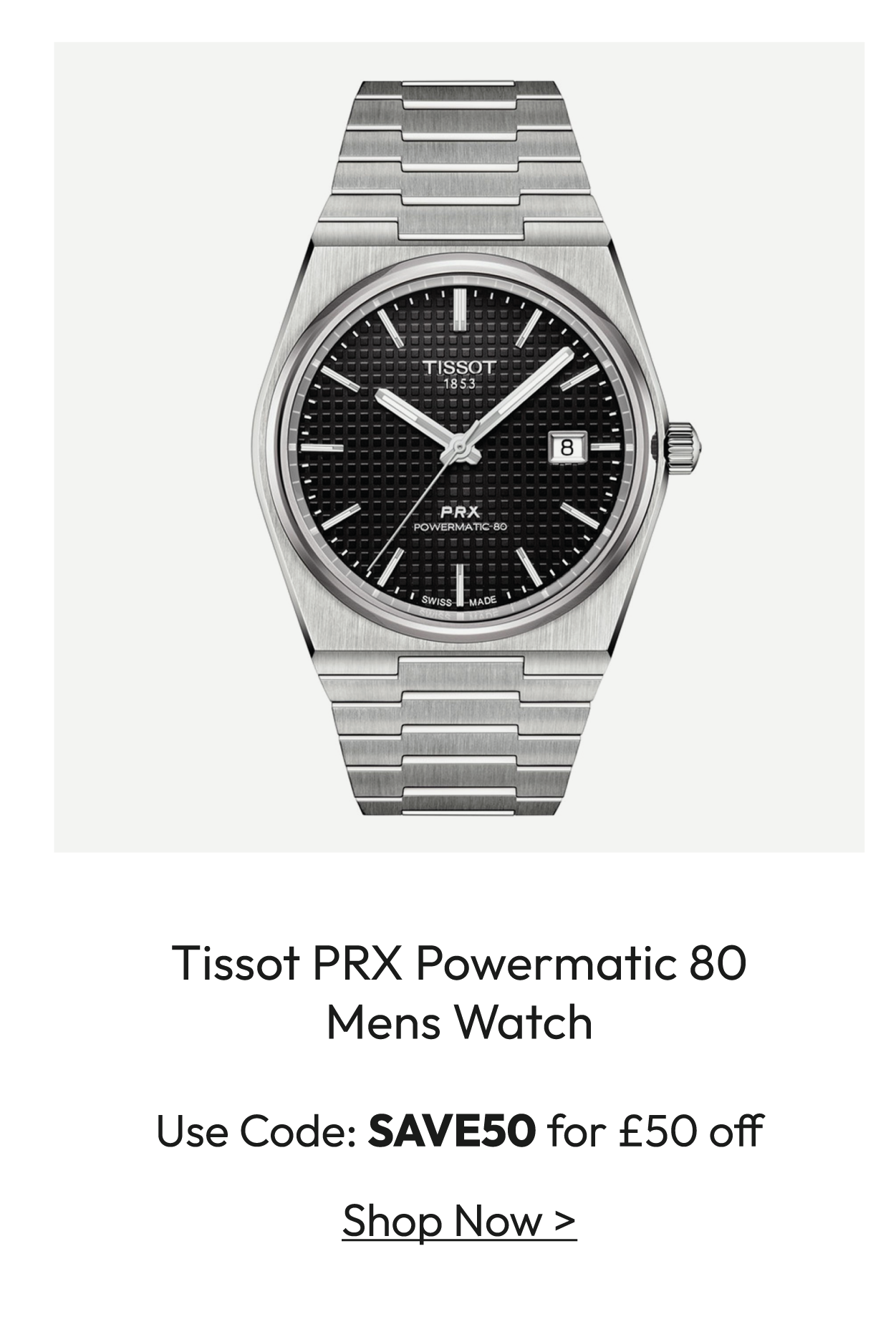 Tissot PRX Powermatic 80 Mens Watch T137.407.11.051.00
