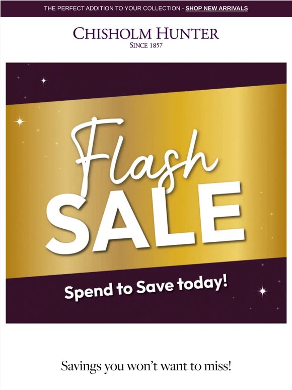 VIP Flash Sale Starts Today - Save £300 off your order