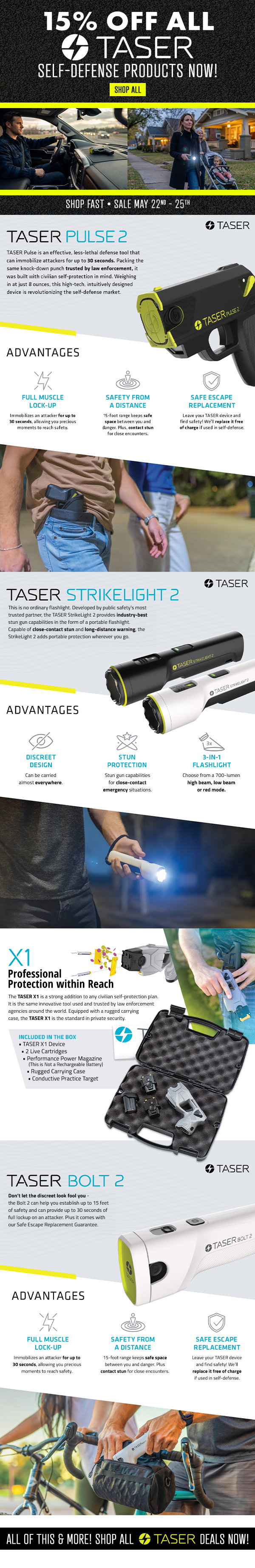 15% Off All Taser Products Now! Limited Time Only!