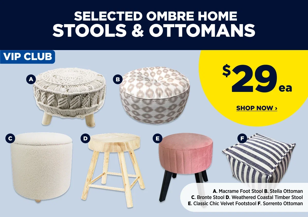 SELECTED OMBRE HOME STOOLS & OTTOMANS
