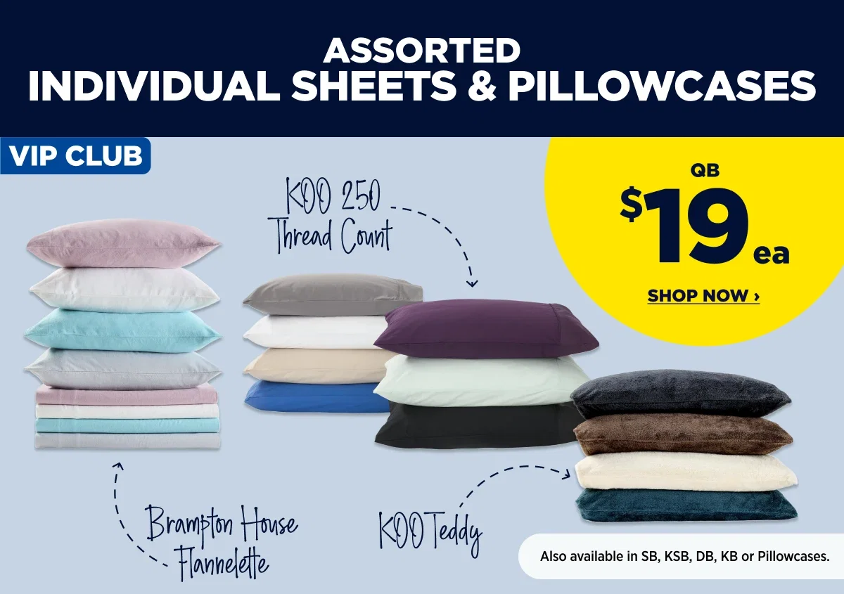 ASSORTED INDIVIDUAL SHEETS & PILLOWCASES
