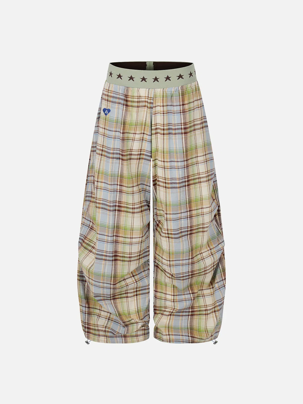 Aelfric Eden Star Waist Plaid Baggy Barrel Pants