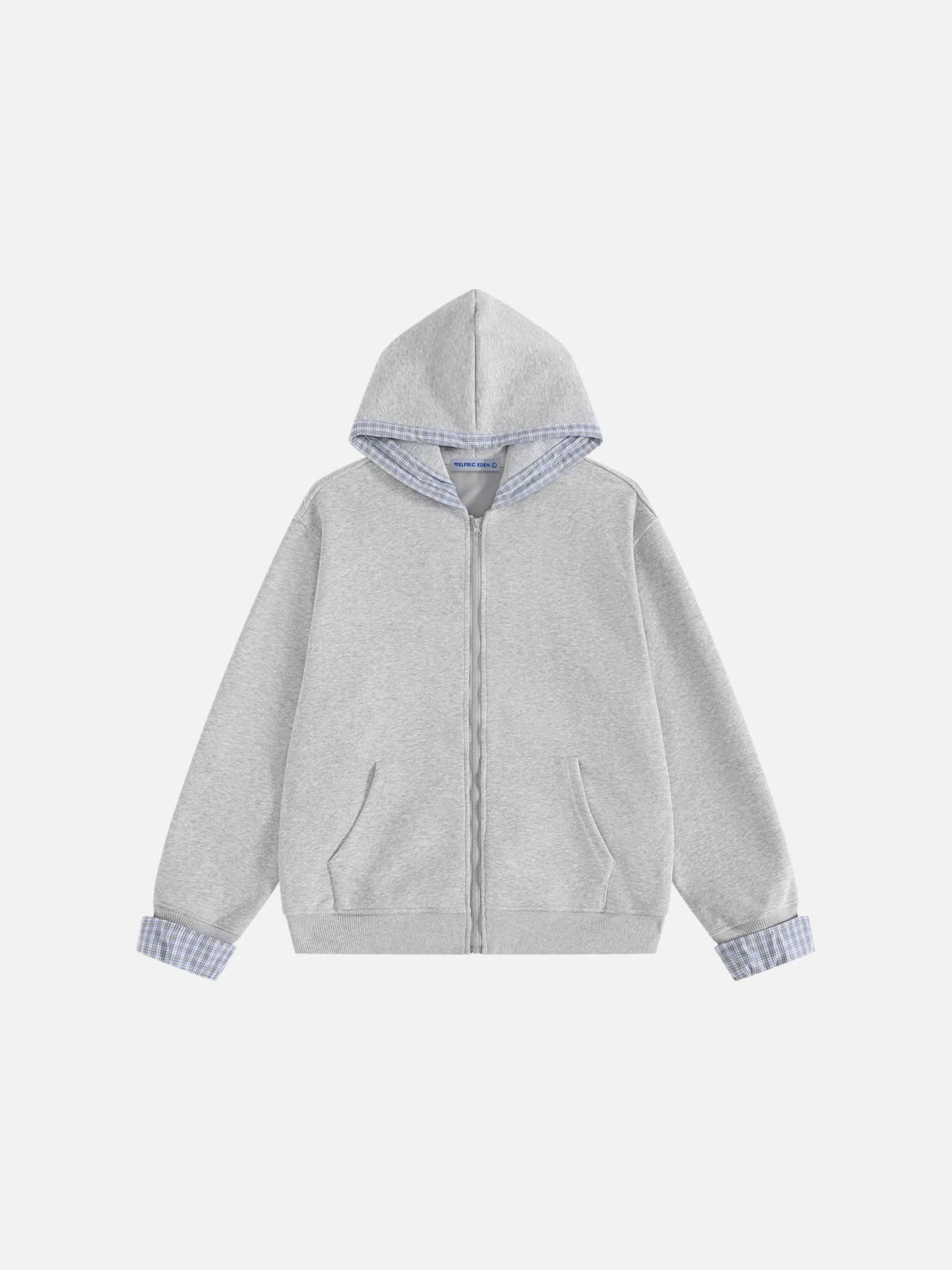 Aelfric Eden Plaid Trim Zip Up Hoodie