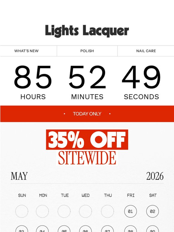 35% OFF! TODAY ONLY.