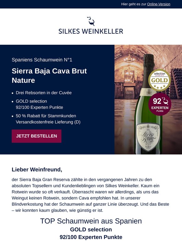 50 % Rabatt: Spaniens Schaumwein N°1