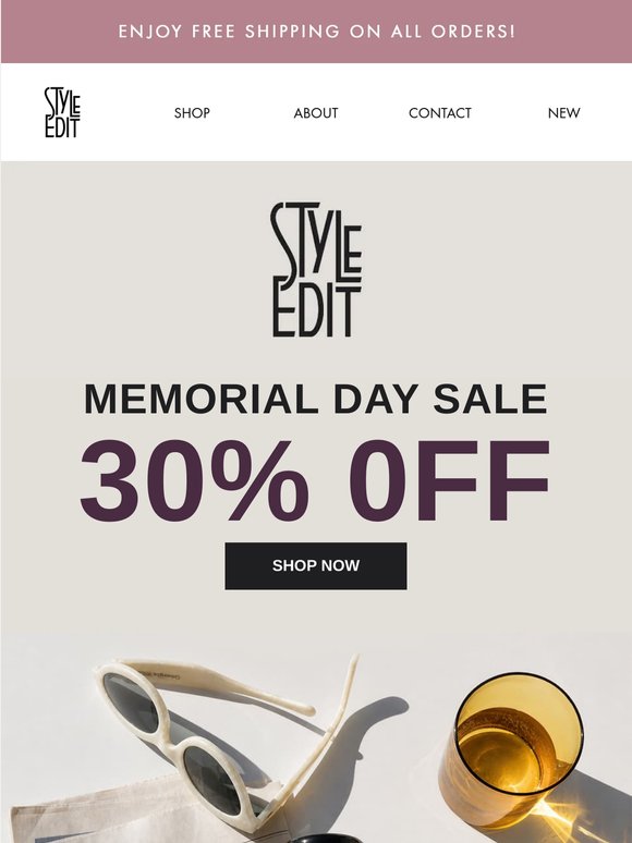 30% Off just for YOU!