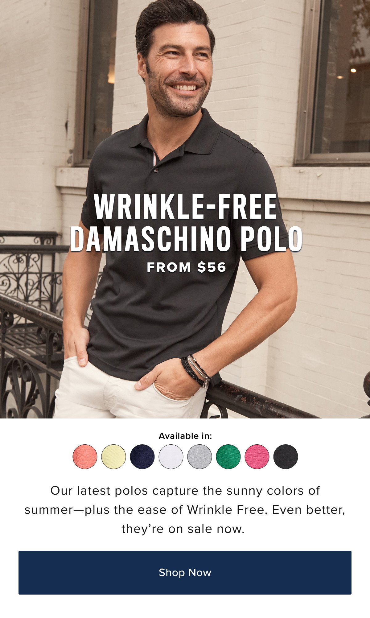 Wrinkle-Free Damaschino Polo From $56
