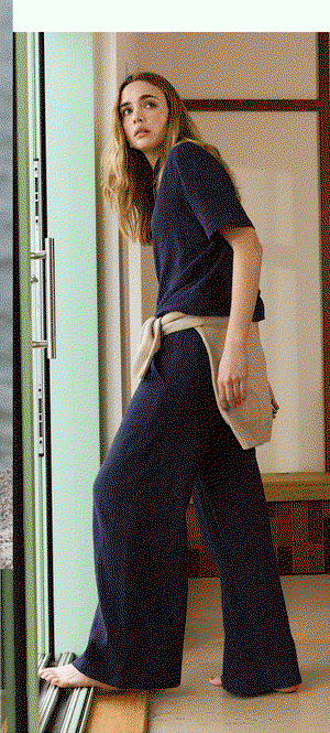 Melrose Double Cheesecloth Wide Leg Trousers