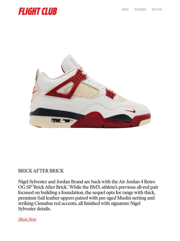 NOW AVAILABLE: NIGEL SYLVESTER X JORDAN 4 RETRO OG SP 'BRICK AFTER BRICK'