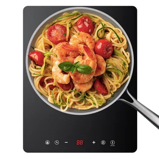 Ciarra x CDV Placa de Inducción Portátil 2000W – 9 Niveles de Potencia, Función Boost, Temporizador 99 Min, Control Táctil, Placa Individual Compacta CDV201T-OW