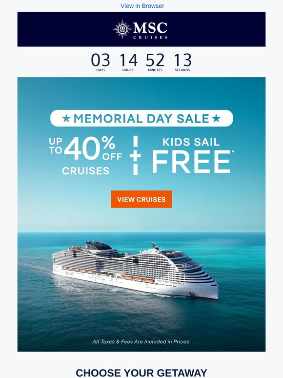 Memorial Day Savings Are Calling! Up to 40% Off + Kids Sail Free