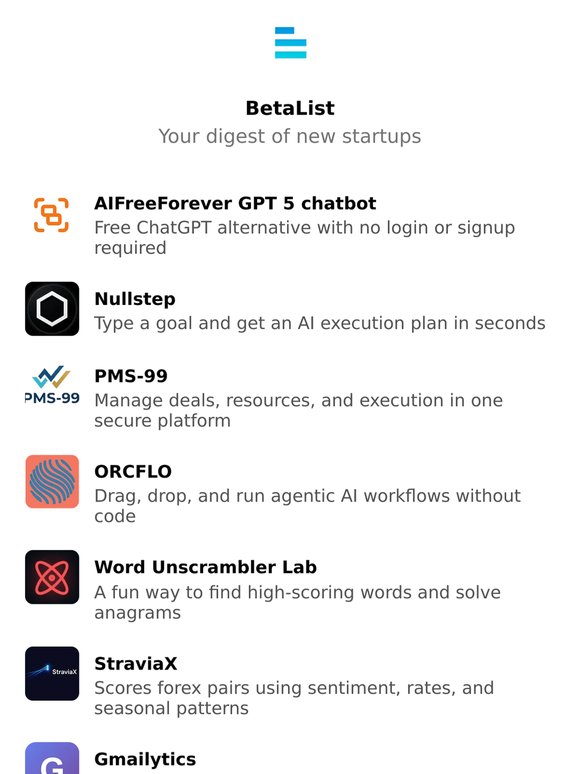 AIFreeForever GPT 5 chatbot, Nullstep, PMS-99, ORCFLO, Word Unscrambler Lab, and more